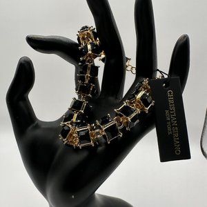 Christian Siriano Black Rhinestone Bracelet